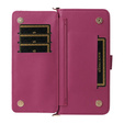 Flipové pouzdro pro Oppo Reno 13F 5G, Crossbody Leather Wallet, kaštanové
