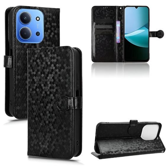 Flipové pouzdro pro Xiaomi Redmi 15C 4G/LTE, Wallet Rhombus, černé