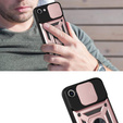 Pancéřové pouzdro pro iPhone 16E, CamShield Slide, růžové + tvrzené sklo 9H