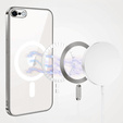 Pouzdro pro iPhone 7 / 8, Electro MagSafe, stříbrné + sklo na displej