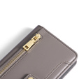 Klopové pouzdro pro OnePlus 12 5G, Wallet Zipper Pocket, šedé
