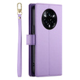 Klopové pouzdro pro Realme 14 Pro 5G, Wallet Zipper Pocket, fialové