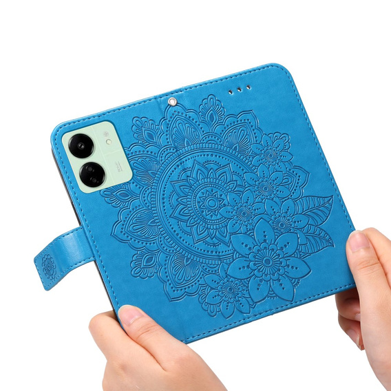 Klopové pouzdro pro Xiaomi Redmi 13C / Poco C65, Mandala Flower, modré