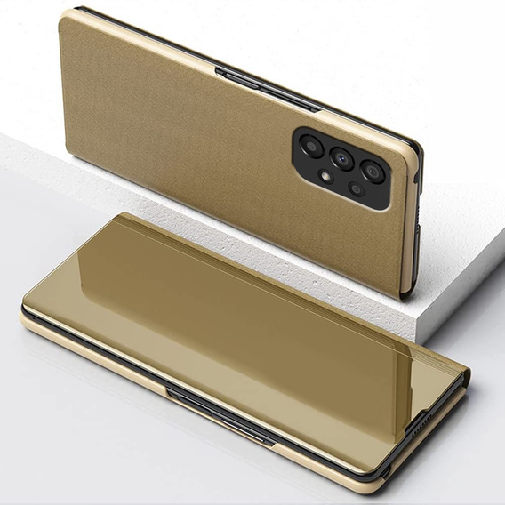 Pouzdro pro Samsung Galaxy A13 4G, Clear View, zlaté