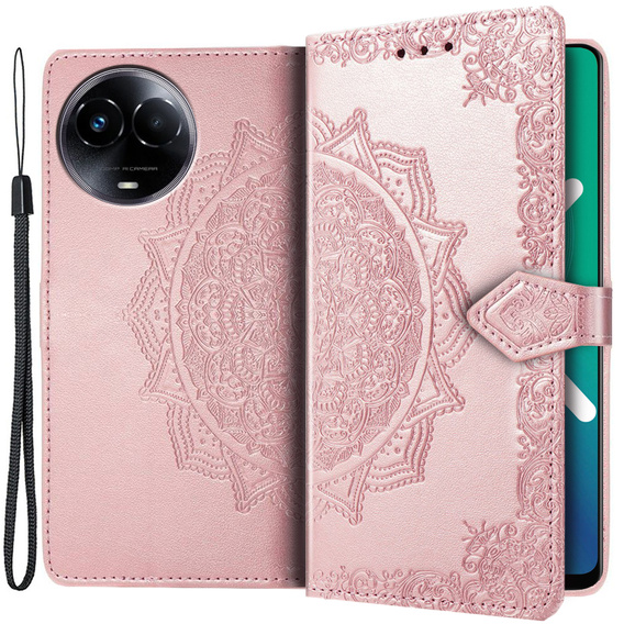 Klopové pouzdro pro Realme 11 5G, Mandala, růžové rose gold