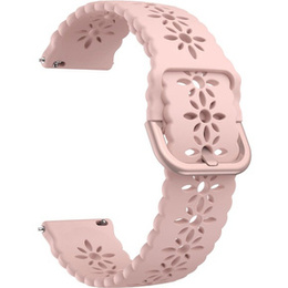 Uniwersalny Pasek Silikonowy 20mm Soft Hollowed-out, Różowy
