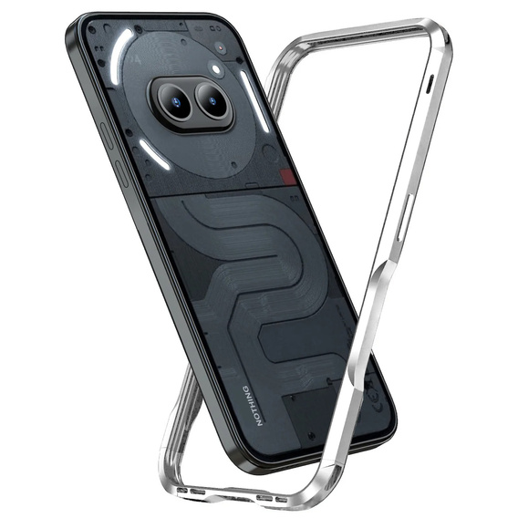 Pouzdro LUPHIE pro Nothing Phone 2a / 2a Plus, Armor Bumper, stříbrné