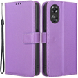 Klopové pouzdro pro Oppo A17, Wallet Smart Magnet, fialové
