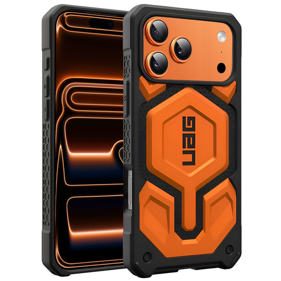 Pouzdro Urban Armor Gear pro iPhone 17 Pro Max, Monarch Pro MagSafe, oranžové