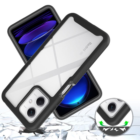 Pouzdro pro Xiaomi Redmi Note 12 5G / POCO X5 5G, Shockproof, s fólií, černé