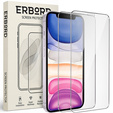 2x tvrzené sklo pro iPhone XR/11, ERBORD 9H Hard Glass na displeji