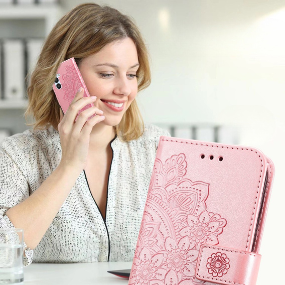 Klopové pouzdro pro Samsung Galaxy A54 5G, Mandala Flower, růžové rose gold