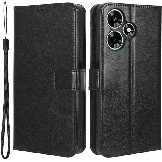 Klopové pouzdro pro Infinix Hot 30, Crazy Horse Wallet, černé