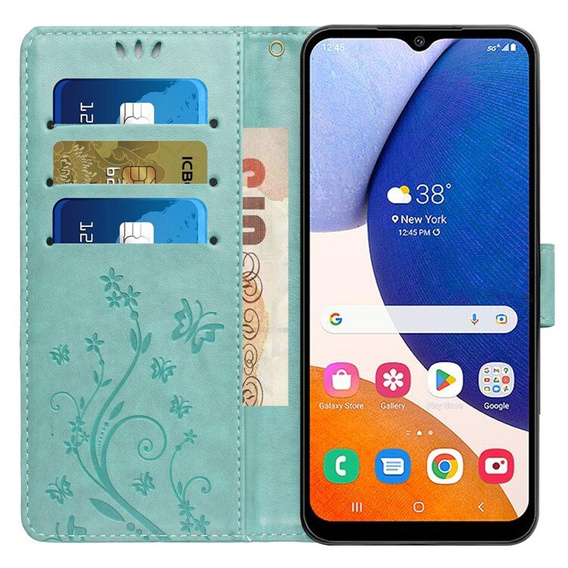 Klopové pouzdro pro Samsung Galaxy A55 5G, Wallet, Butterfly, fialové