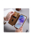 Flipové pouzdro NILLKIN pro Samsung Galaxy A56, CamShield Qin Pro, kůže, hnědé