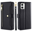 Klopové pouzdro pro Motorola Moto G73 5G, Wallet Zipper Pocket, černé