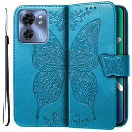 Klopové pouzdro pro Motorola Edge 40, Butterfly, modré