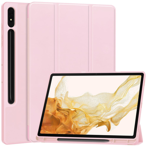 Pouzdro pro Samsung Galaxy Tab S10+ Plus, Smartcase s prostorem pro stylus, růžové