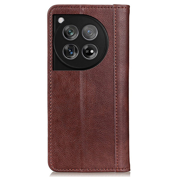 Pouzdro pro OnePlus 12 5G, Wallet Litchi Leather, hnědé