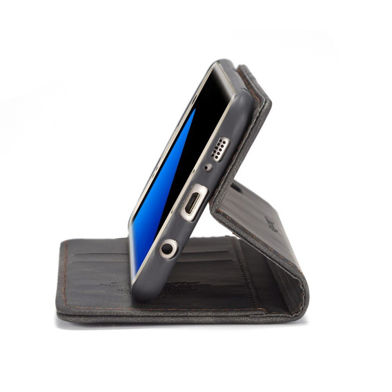 Pouzdro CASEME pro Samsung Galaxy S7 Edge, Leather Wallet Case, černé