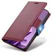 Pouzdro pro Infinix Note 50 Pro+, ERBORD Glossy Litchi, flipová peněženka, červené