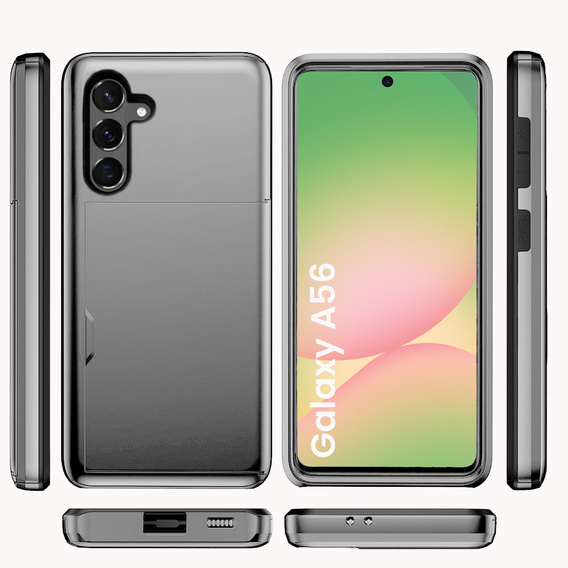 Pouzdro pro Samsung Galaxy A56 5G, Sliding Card Holder, šedé