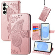 Klopové pouzdro pro Samsung Galaxy S25 FE, Butterfly, růžové rose gold