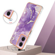 Ochranné pouzdro pro Motorola Moto G24 / G24 Power / G04, Marble Slim Case, tmavě fialové