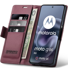 ERBORD Lesklá peněženka Litchi s klopou pro Motorola Moto G86 5G / G86 Power 5G
