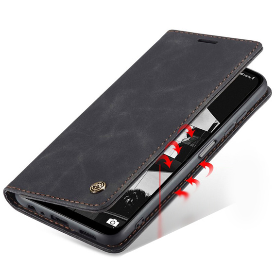 Pouzdro CASEME pro Samsung Galaxy M33 5G, Leather Wallet Case, černé