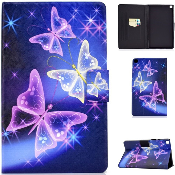 Pouzdro pro Samsung Galaxy Tab A7 10.4 2020 T500 T505, butterflies, fialové