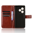 Klopové pouzdro pro Realme GT 6 / 6T, Crazy Horse Wallet, hnědé