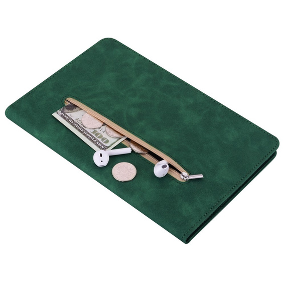 Pouzdro pro Lenovo Tab P11 Gen 2, Wallet Pen Slot, zelené