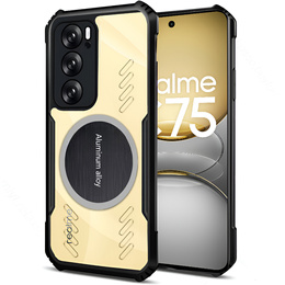 Pouzdro pro Realme 14X / Realme C75, s magnetickou fólií, transparentní / černé