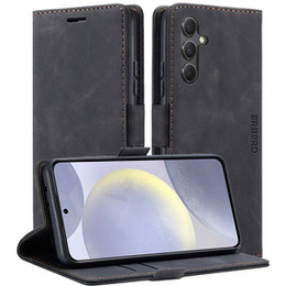 Pouzdro pro Samsung Galaxy S24, ERBORD Vintage peněženka s klopou, černé