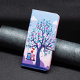 Klopové pouzdro pro Xiaomi Redmi Note 13 5G, Wallet, Owls & Tree modré