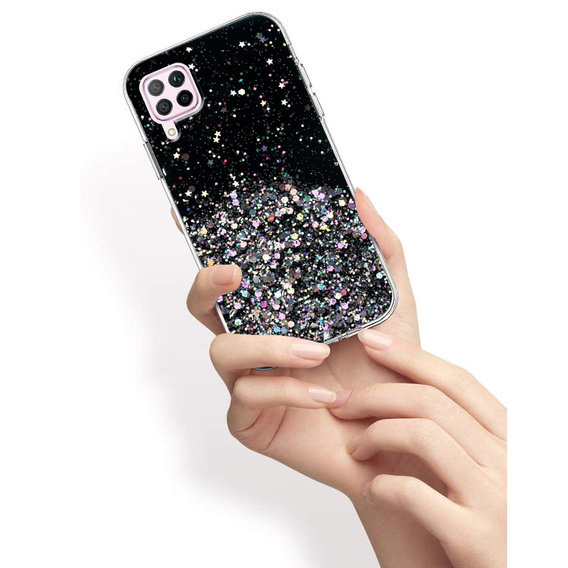 Pouzdro pro Huawei P40 Lite, Glittery, černé