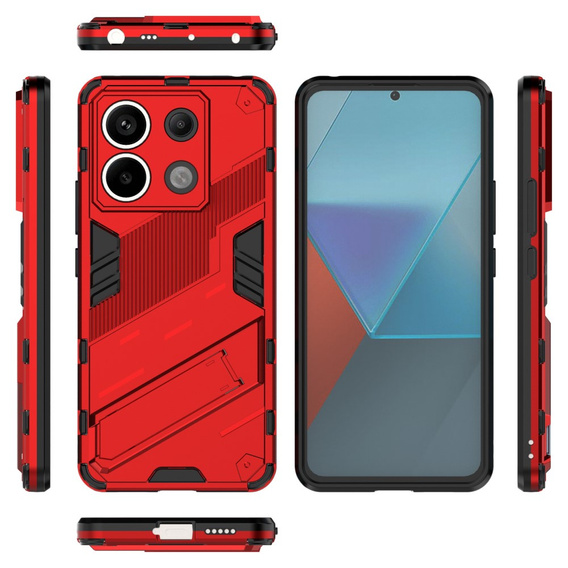 Pouzdro pro Xiaomi Redmi Note 13 Pro 5G, Military kickstand, červené