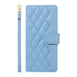 Pouzdro s klopou pro iPhone 16E, Rhombus Crossbody Leather, modré
