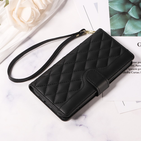 Flipové pouzdro pro Honor 400 Pro 5G, Crossbody Leather Wallet, černé
