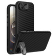 Pouzdro pro iPhone 16e, pancéřované Nillkin, Carboprof Case, pro Magsafe, černé