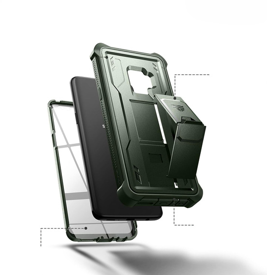 Pancéřové pouzdro pro Samsung Galaxy S9, Dexnor Full Body, zelené