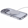 Magnetické pouzdro Dual Glass MagSafe pro iPhone 16 Pro Max, stříbrné