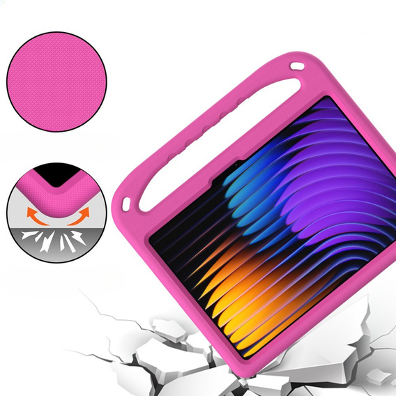 Dětské pouzdro pro Xiaomi Pad 7 / 7 Pro, s rukojetí, růžové