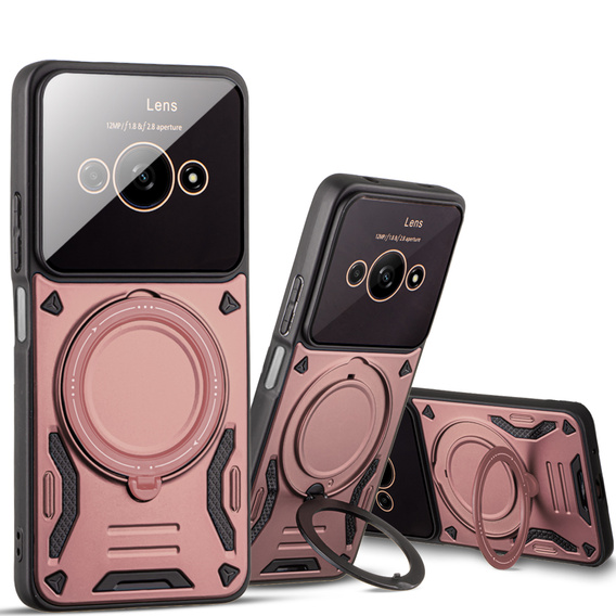 Obrněné pouzdro pro Xiaomi Redmi A3, Magnetic Ring, růžové