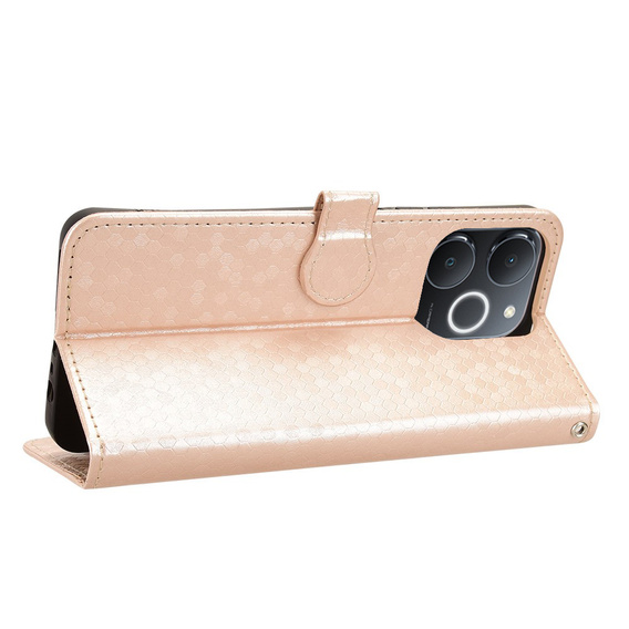 Flipové pouzdro pro Realme Note 70T 4G, Wallet Rhombus, zlaté