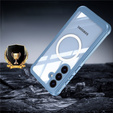 Pouzdro pro Samsung Galaxy S25 FE, Shockproof, se sklem, pro MagSafe, modré