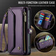Pouzdro CASEME pro Samsung Galaxy S25 FE, RFID Leather Wallet, s popruhem přes rameno, fialové