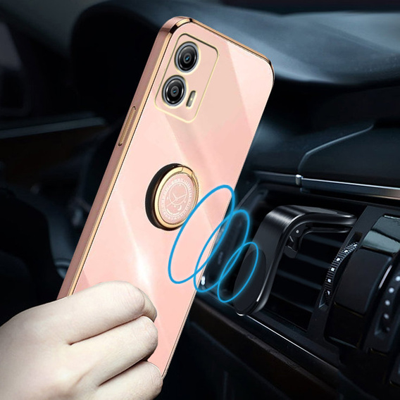 Pouzdro pro Motorola Moto G53 5G, Electro Ring, růžové rose gold