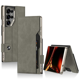 Pouzdro s klopou GKK Card Slot Wallet pro Samsung Galaxy S26 Ultra, šedé